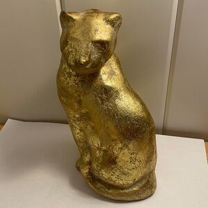 Vintage gold cat statue Cheetah Lioness Jaguar Figurine heavy Bombay Company